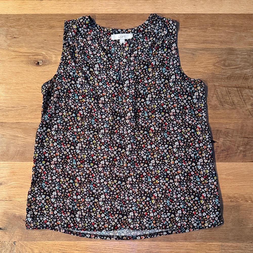 LOFT Mixed Media Sleeveless Top - Size M